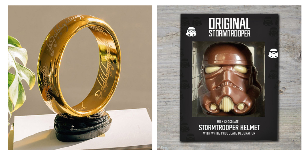 Picture of Lord of The Rings Lamp and Star Wars Milk Chocolate Stormtrooper Helmet from MenKind